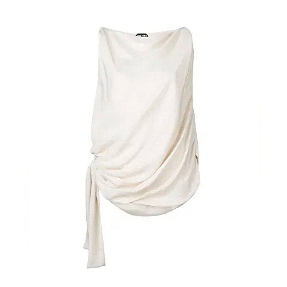 Tom Ford Draped White Sleeveless Top Size 4